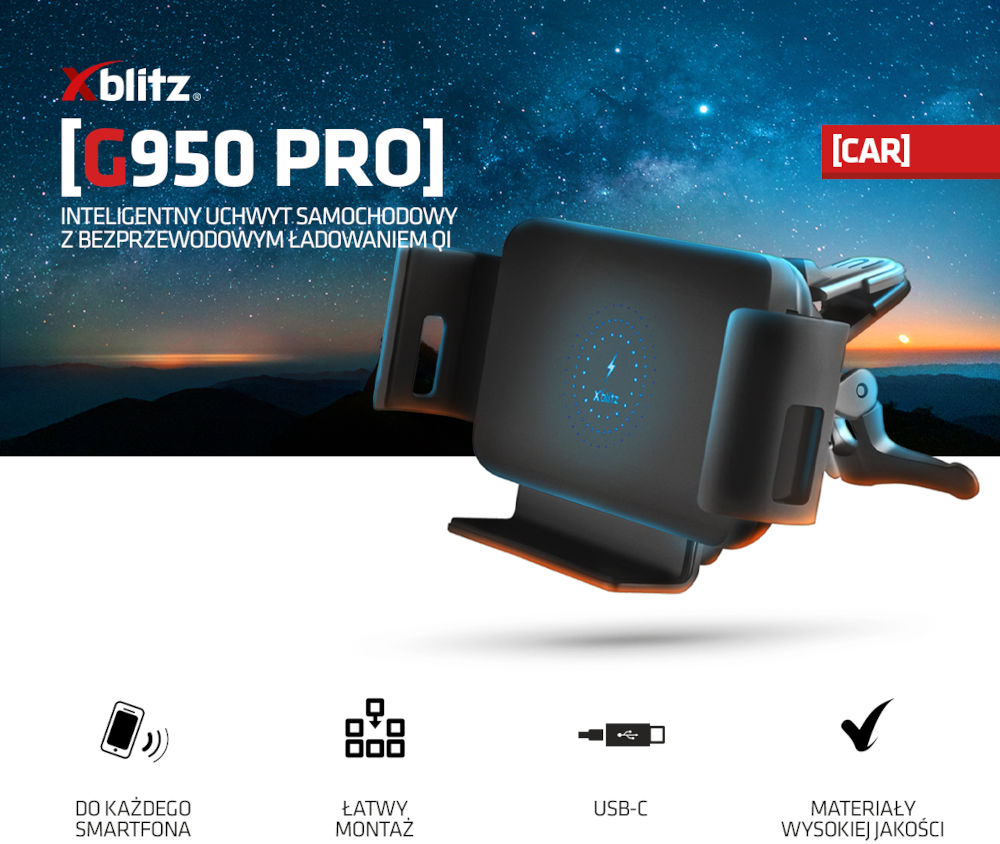 Uchwyt samochodowy Xblitz G950 PRO automatyczny